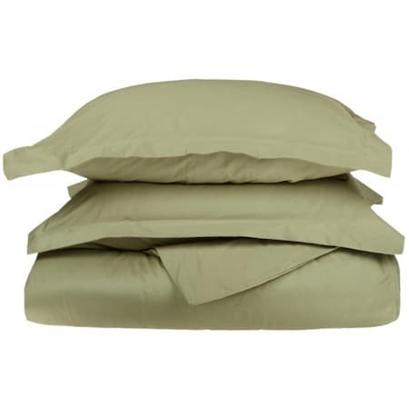 Egyptian Cotton 650 Thread Count Solid Duvet Cover Set Full/Queen-Sage